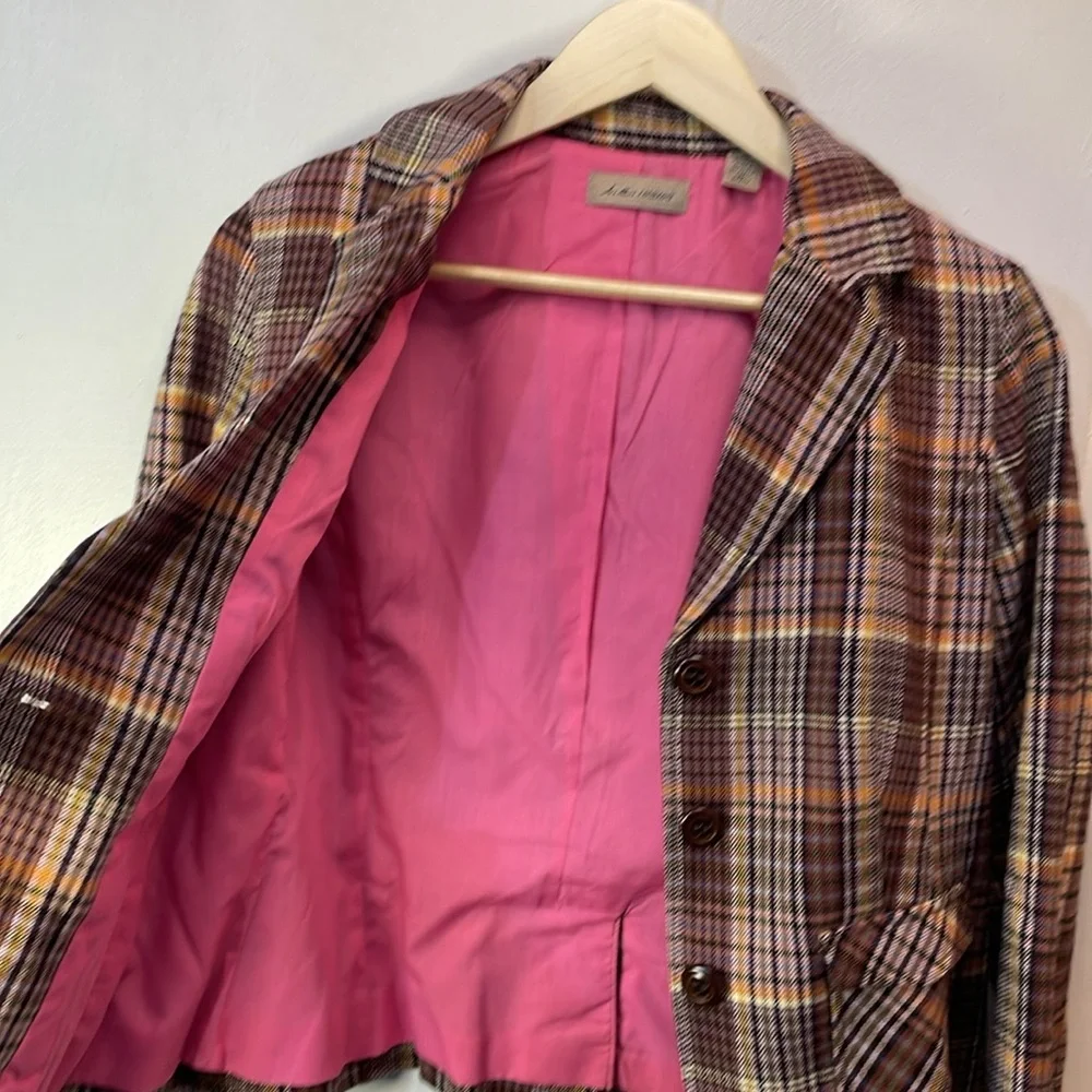 I.E. relaxed Plaid Wool-Blend Waist Length Versatile Statement Jacket - M-#0037 - Picture 8 of 12